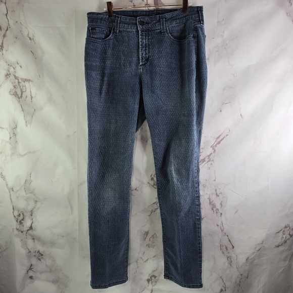 NYDJ Jeans Women 10 Skinny Mid Rise Denim Pattern Not Your Daughters - Picture 1 of 13
